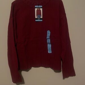GAP Women’s Crewneck Sweater Size L | Deep Red Knit Pullover | Cozy Classic